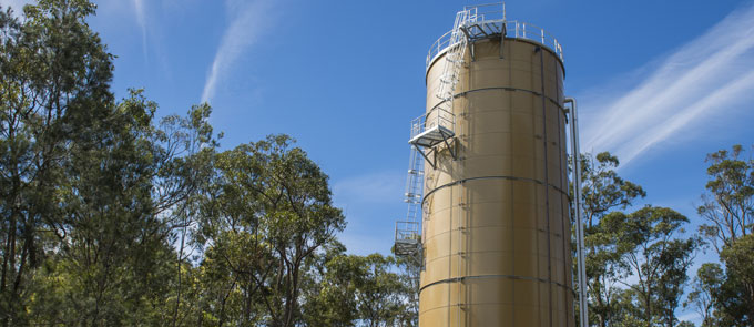 750,000 litre insulated chilled water tank